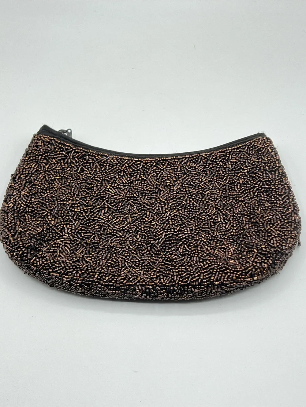 Banana Republic Black/Bronze Beaded Evening Clutch Bag